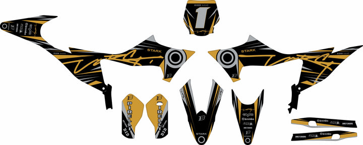 Kit Autocollants STARK VARG Electric Black - Film Décoratif Complet Pour Moto - Personnalisable
