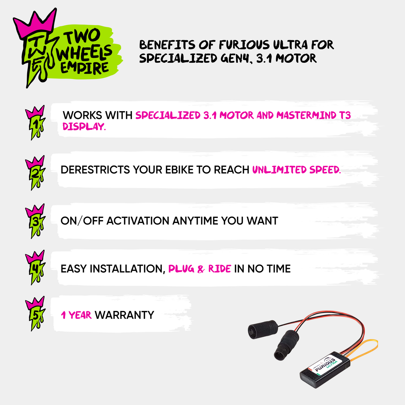 SpeedFun Furious Ultra for Specialized Gen4, 3.1 motor