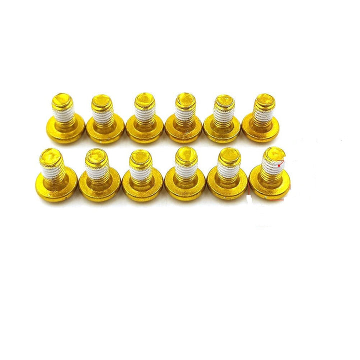 CNC 12 Pcs Orange Bicycle Disc Brake Bolts | M5x10mm MTB Rotor Bolts 6 Bolt M5x10mm Brake Bolts Mountain Bike Orange CNC 12 Pcs Orange Bicycle Disc Brake Bolts | M5x10mm MTB Rotor Bolts 6 Bolt M5x10mm Brake Bolts Mountain Bike Orange