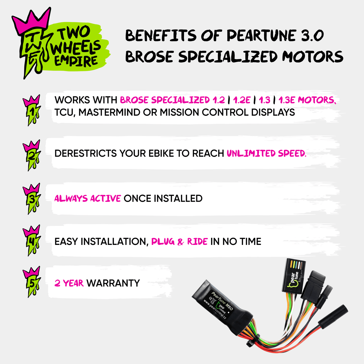 Peartune MSO 3.0 For Brose Specialized 1.2 | 1.2E | 1.3 | 1.3E Still On version PT-MSO-3.0-SP1.3X