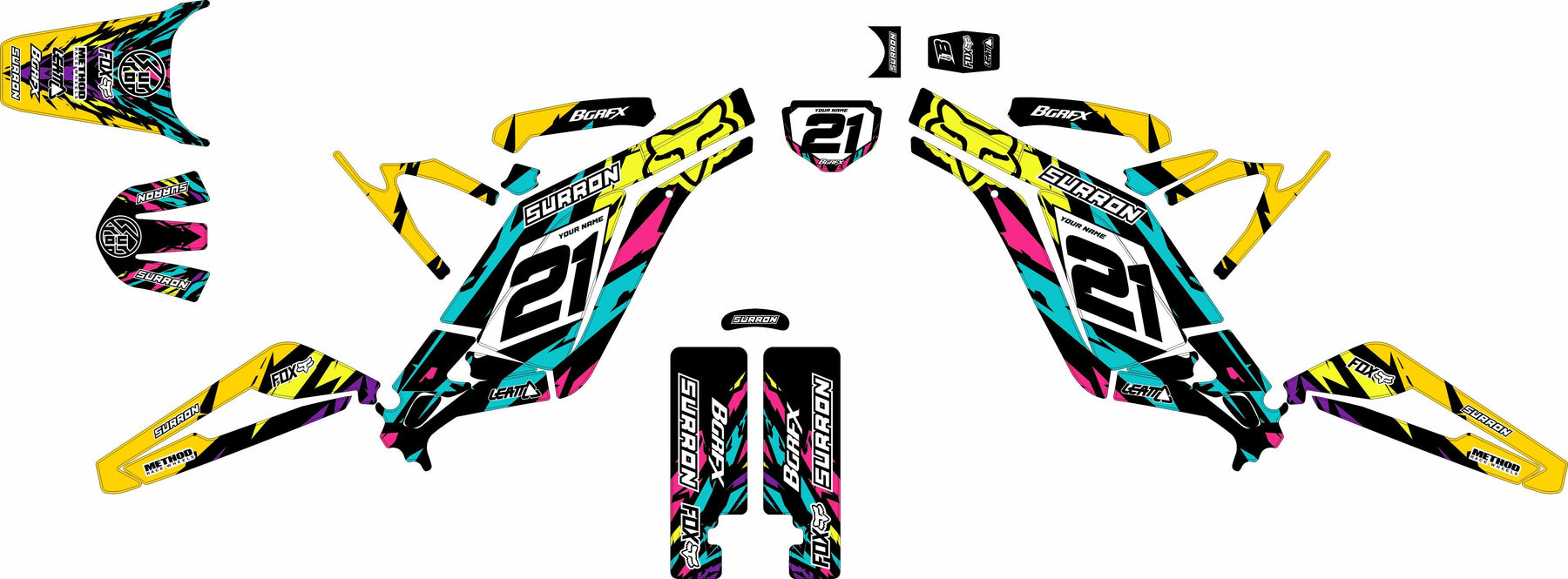 Surron Light Bee Full Graphics Kit Raved Colored – Two Wheels Empire