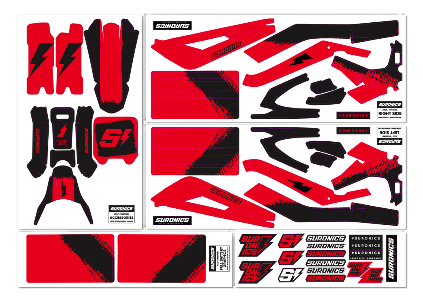 HALF RED Graphics Kit for Surron X